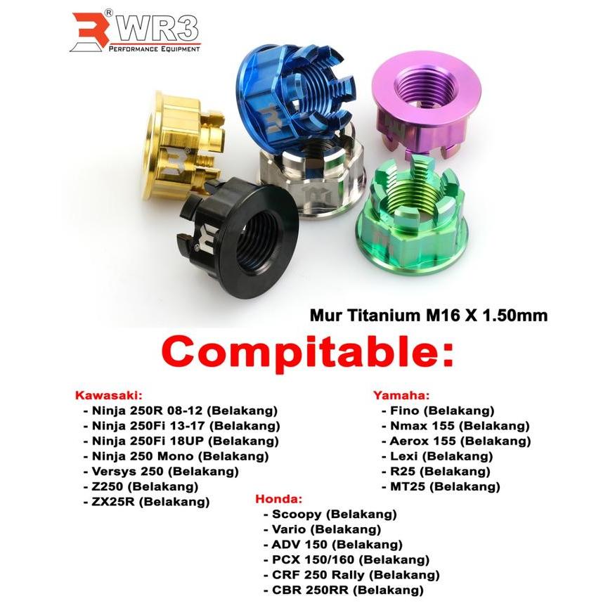 MUR AXLE SLIDER TITANIUM WR 3 WR3 BLACK