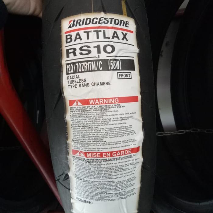 Ban Luar Bridgestone Battlax Rs 10 Ukuran 120/70-17 Battlax Tubeless