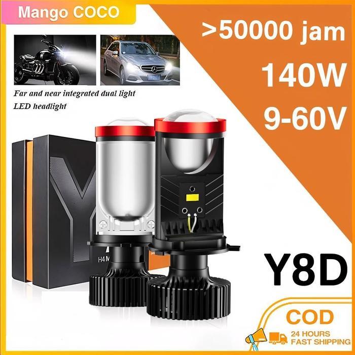 CODLAMPU LED MOBIL MOTOR MINI PROJECTOR PROJIE 2PCS MINI PROJECTOR H4 LAMPU LED MOBIL DAN MOTOR Y6D