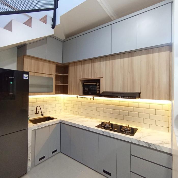 KITCHEN SET HPL/KITCHEN SET MINIMALIS/RAK PIRING/LEMARI  DAPUR MURAH MERIAH BERKUALITAS DI JAMIN