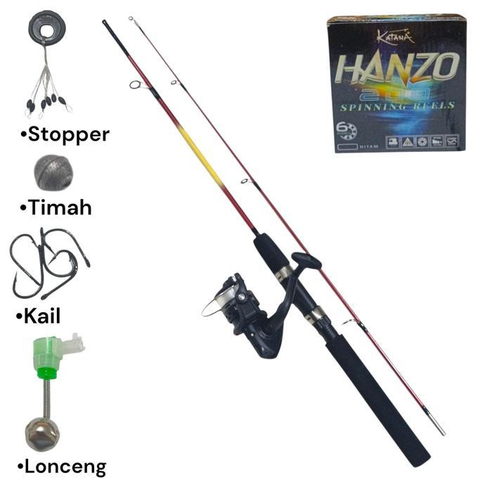 Maguro Fishing - Set Pancing Sambung Dua Katana 1.2 - 1.5 M Joran Reel