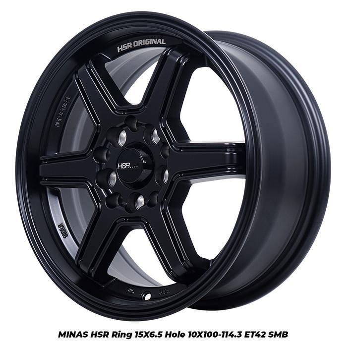 Jual Velg HSR WHEEL MINAS RING 15 Lubang 5 Full Black