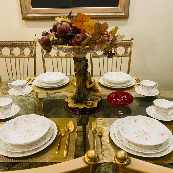 Dinner Set Saint James Michelle 20 Pcs Mewah Cantik - Piring Set