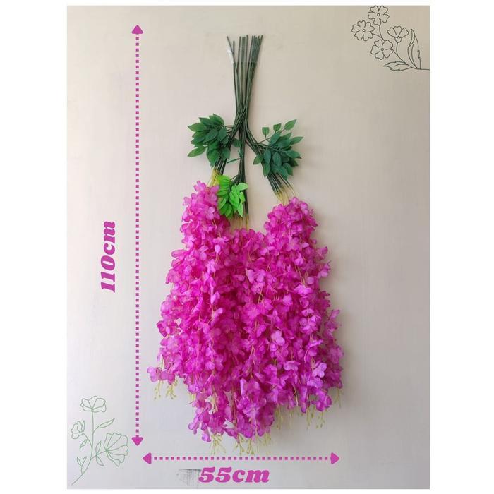 Bunga WISTERIA Plastik - Bunga Kain Hias Gantung - Tanaman Artificial