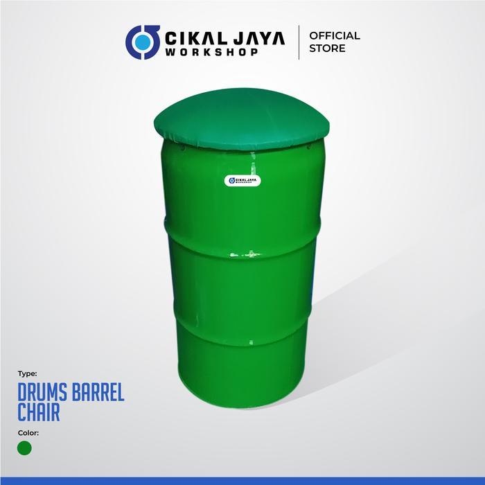 Kursi Drum Minimalis Hijau / Kursi Minimalis/Kafe/Unik/Simpel Busa/ Material Drum / Hijau Furniture