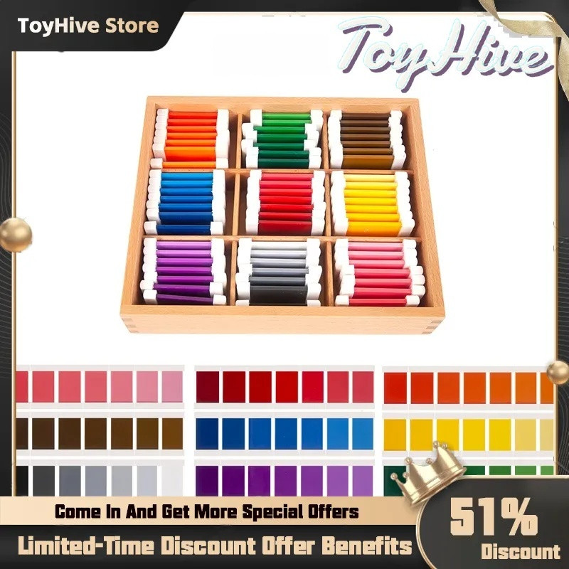 In Stock 1/2/3 Color Board Wood Preschool Toy Montessori Sensorial Material Learning Color Tablet