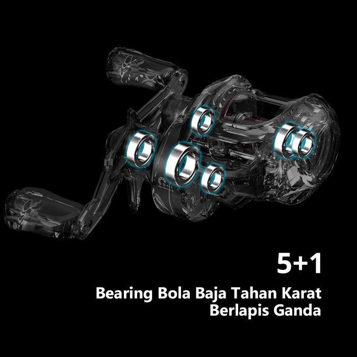 KastKing Max Steel Baitcasting Reel Pancing Long Casting, Gear Ratio: 7.1:1, Max Drag: 7KG Roda Ikan