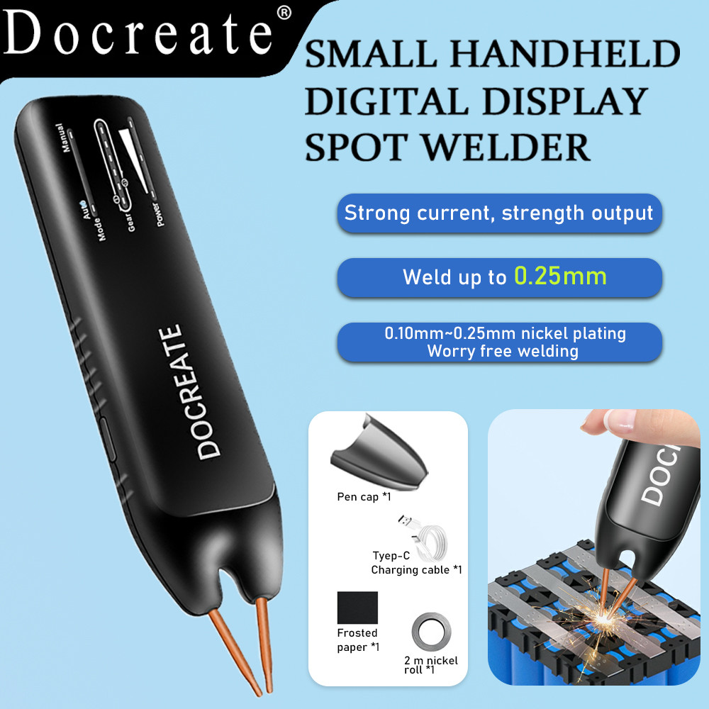 Docreate Color screen portable handheld small spot welder 18650 mobile phone lithium battery nickel