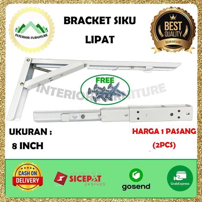 Siku Rak Lipat Per 20 cm 8 inch / Bracket Siku Rak Lipat / Engsel Amb