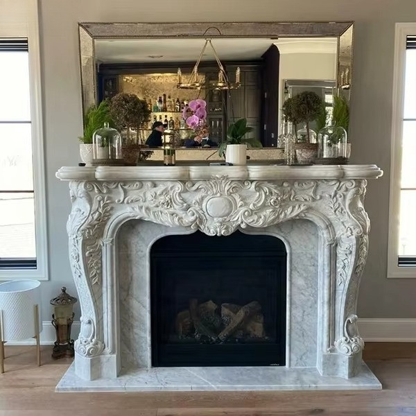 Home Decor Modern Marble Electric Fireplace