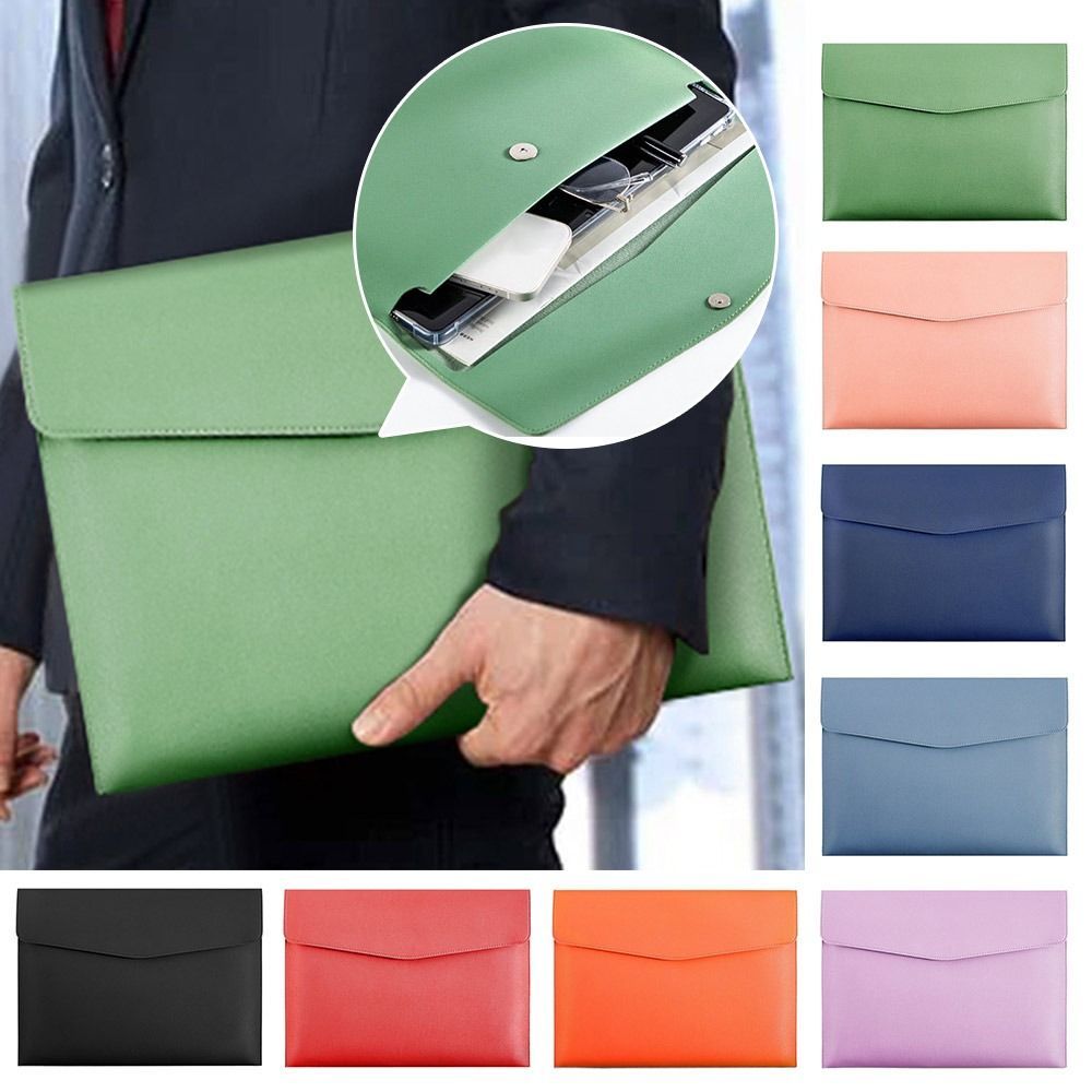 Stationery Dustproof Leather Leather Document Pouch Large Capa A4 Briefcase File Organizer Pouch