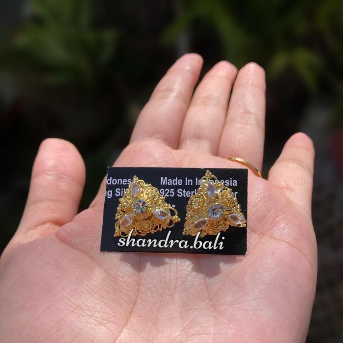 monggo] Sumpel / Anting Alpaka Tri Sula Kebaya Bali