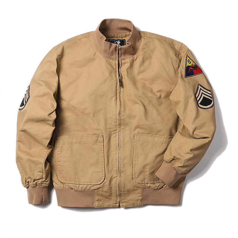 2024 Brad Pitt Fury WW2 Tanker Khaki Spring Military Cotton Bomber Jacket Tactical Lightweight US