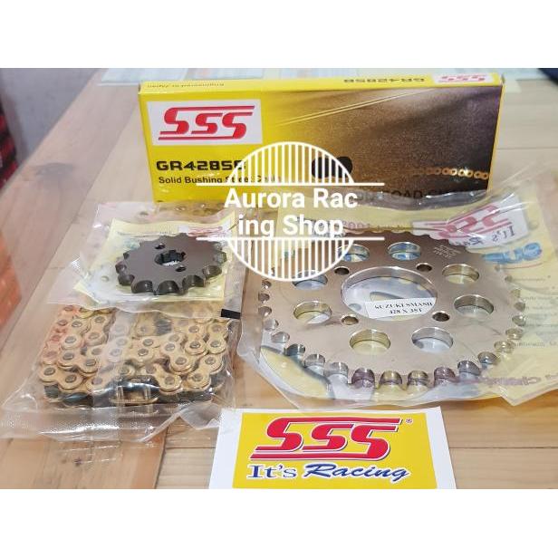 Gear Set Sss 428 Satria 120 Hiu / Satria 2 Tak Lumba / Shogun 110 / Tornado / Braco Rc & Rantai Sss