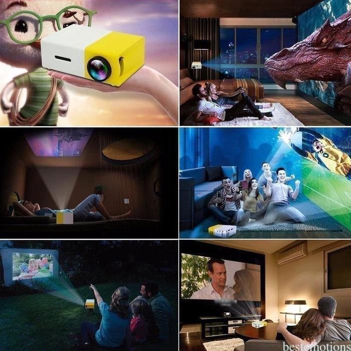 2025 Model BaruProyektor Mini Portable Android YG300 - HDMI, Home Theater untuk HP, 5 Tahun Garansi