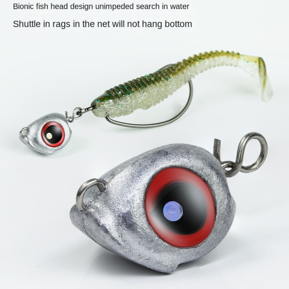 Jig Head Lead Head Bait sinker Big Eyes Bottom Jig Metal Head Soft Worm lure luminous spinner bait