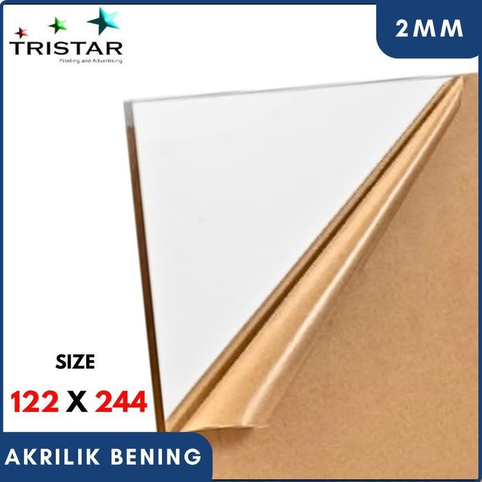akrilik lembaran merk royal (uk 122 x 244 cm) bening 2mm