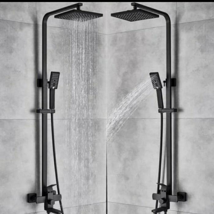 SHOWER TIANG SET MODEL TOTO WASSER BLACK/SHOWER COLUMN 3 WAY HITAM