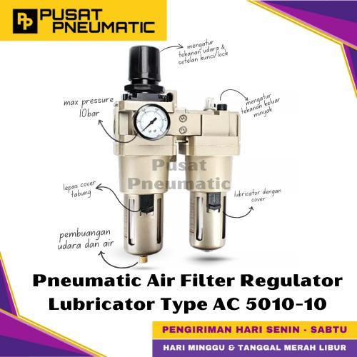 AC 5010-10 FILTER REGULATOR LUBRICATOR PNEUMATIC 2 BARIS 1" AC5010-10