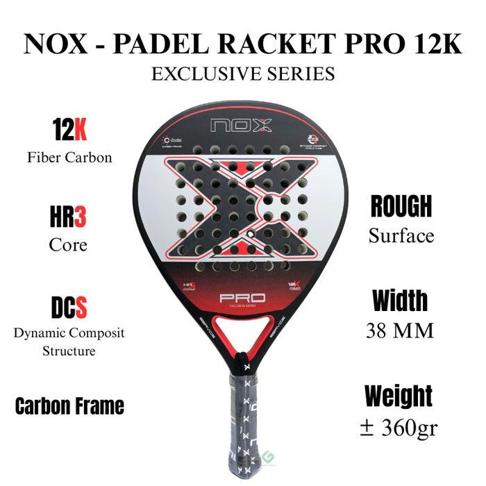 Raket Padel NOX PRO 12K Exclusive Series Raket Tenis Padle Nox Pro 12K Carbon Rough Surface
