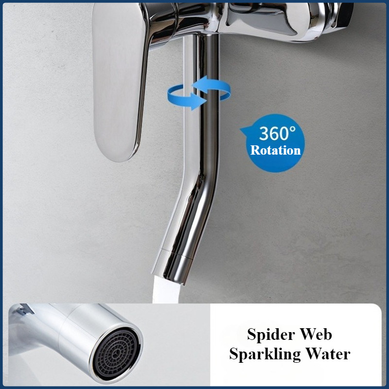 Chrome/Grey Brass Shower System Wall Mounted Bathroom Shower Faucet Set Rainlfall Bathroom Shower