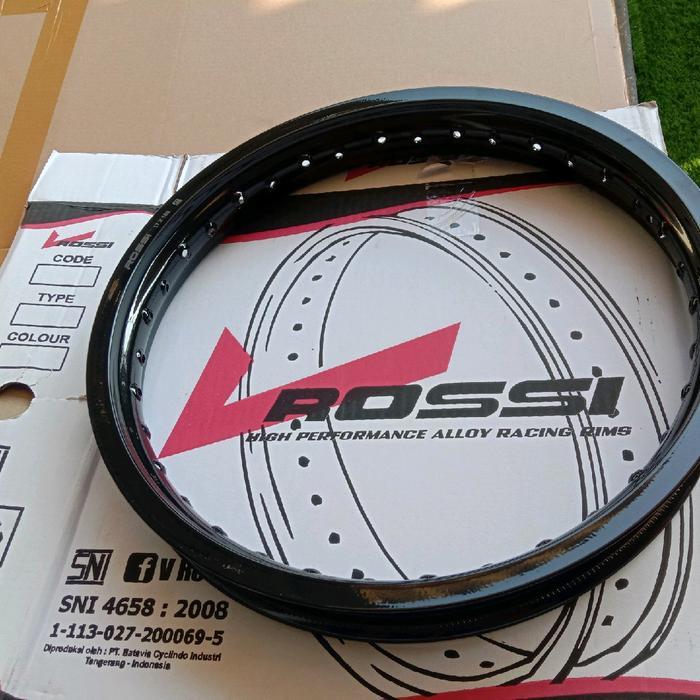 Velg Rossi ring 17 hitam kilap glossy Perbiji