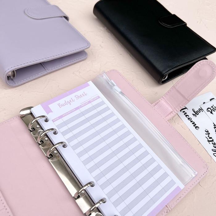 Terlaris [A6] SINKING FUND BINDER LEATHER / Binder Keuangan Tabungan Challenge Menabung Financial