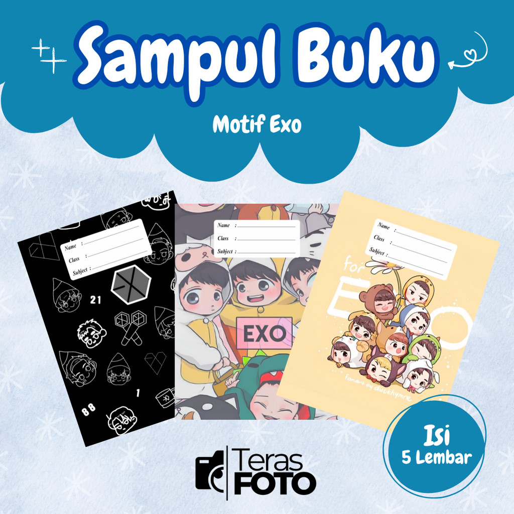 (Isi 5 Lembar) SAMPUL BUKU MOTIF ESTETIK EXO/ SAMPUL BUKU TULIS SIDU CAMPUS BIGBOSS / SAMPUL BUKU BO
