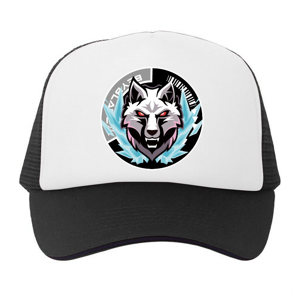 Topi Trucker Anime Beyblade X Gear Chip logo silver wolf