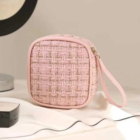 Arkanatech Pouch Kosmetik Rajut Mini Tas Pouch Travel Bag Makeup Wanita Penyimpanan Riasan Lipstik
