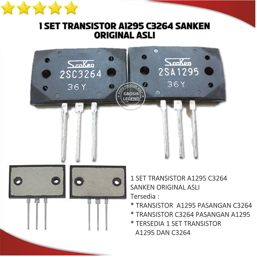 TRANSISTOR A1295 C3264 SANKEN SET ORIGINAL ASLI 1295 3264