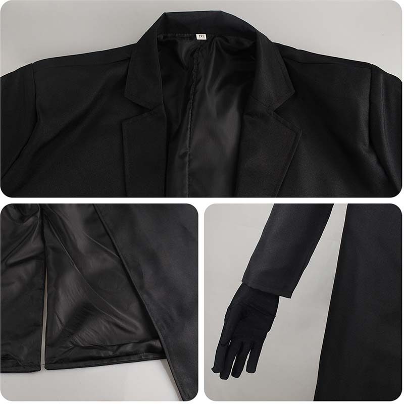 HOMCHEE TRENDS COS DAZAI COSPLAY COSTUME BLACK TRENCH JACKET DAZAI OSAMU OUTFITS UNIFORM HALLOWEEN