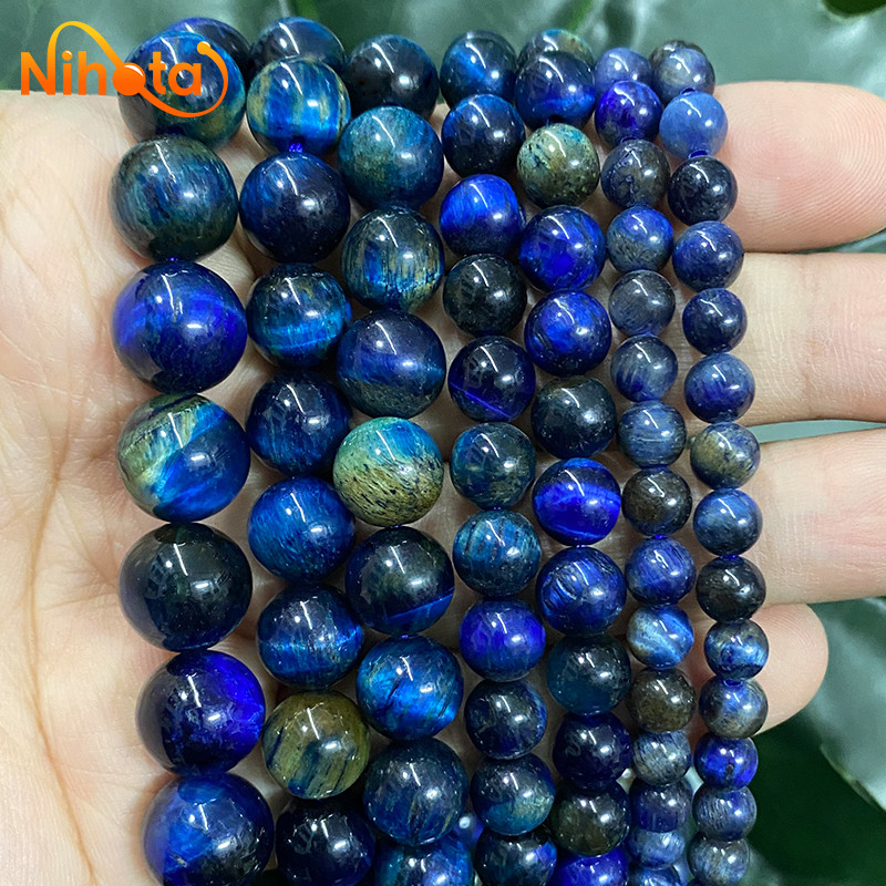6/8/10/12/14MM Multicolor Lapis Lazuli Tiger Eye Natural Stone Diy Bracelet Accessories Round Beads