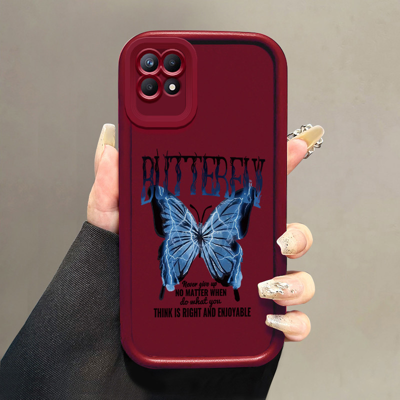 Casing Hp untuk Realme 8I Narzo 50 4G Case Kupu-kupu Petir series Phone Kesing silikon Cesing Softca