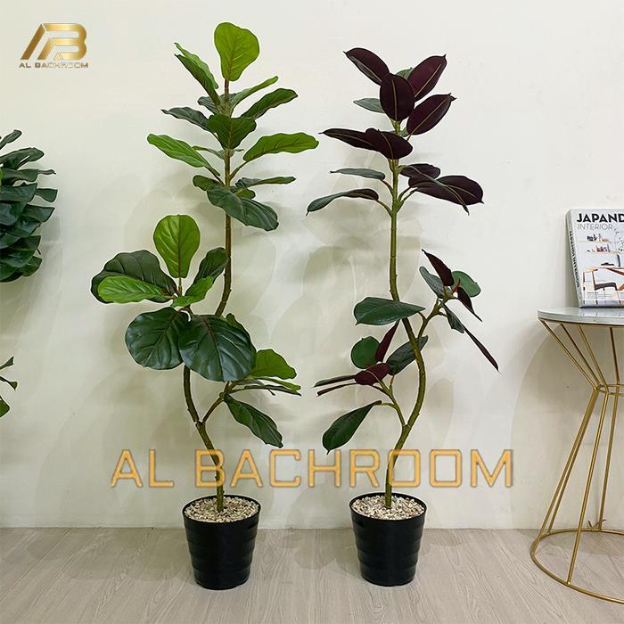 POHON KETAPANG AESTHETIC HIAS PLASTIK DAUN SINTETIS KARET KEBO 1,1 METER RB6120 DAUN TROPIS FICUS