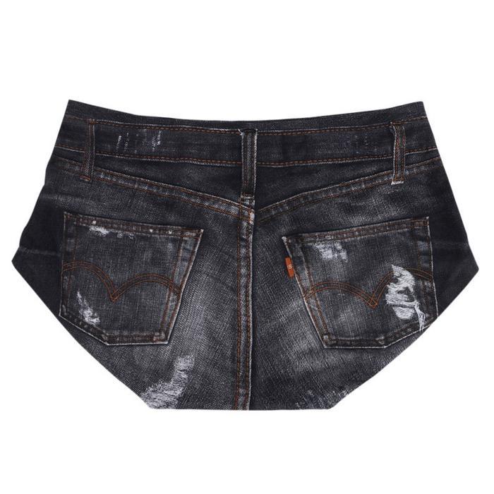 Sister.Grub - Baju Sexy Celana Pendek Motif Jeans 3Dprint Ketat Tipis Impor