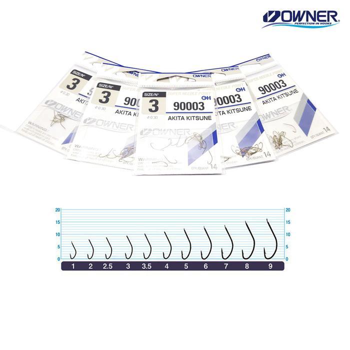 Owner Akita Kitsune 90003 Hook Mata Kail Pancing Made in Japan