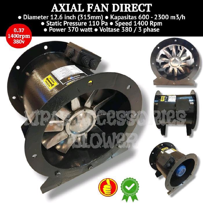 Axial Fan Direct 12 in 370watt 1400rpm 380v Axial Fan 315mm 0.37Kw 4 Pole 3 Phase
