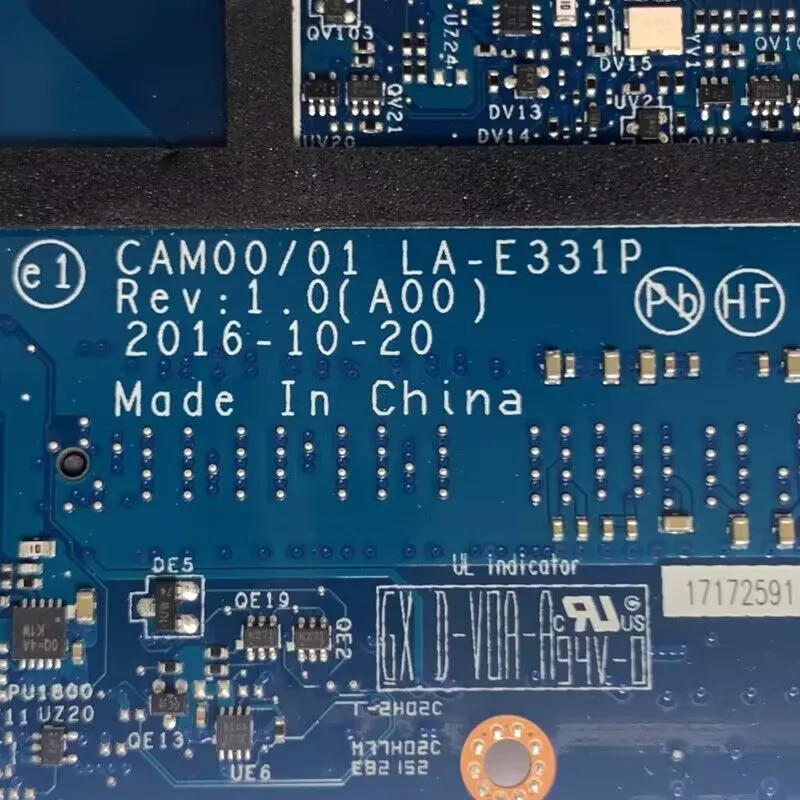 LA-E331P For Dell Precision 15 5520 XPS 15 9560 Laptop Motherboard With E3-1505M/I5 I7-7th Gen CPU