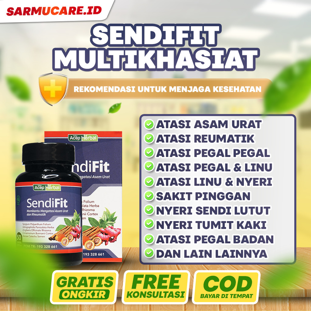 Sendifit (50 Kapsul) Asli Obat Herbal Mengobati Nyeri Sendi Persendian Nyeri Lutut