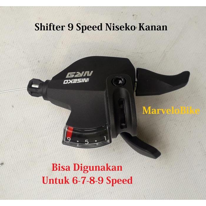 Shifter Operan Gigi Sepeda MTB Seli 9 Speed Niseko NR9 Kanan