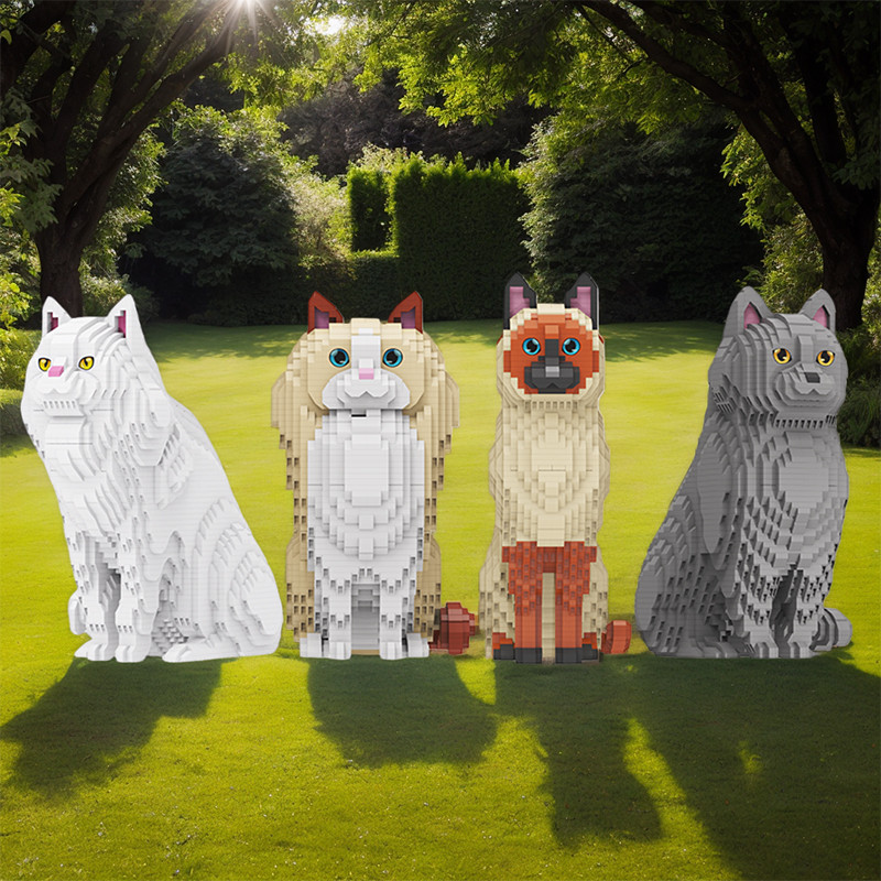 Mirco Particle Cat Building Blocks Toys Persina Cat Ragdoll Cat Siamese Cat Shorthair Blue Cat