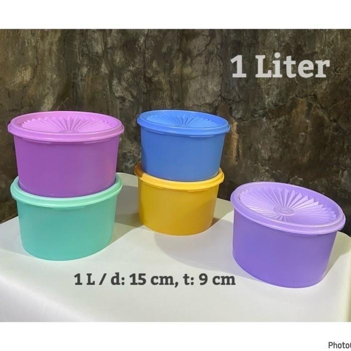 Diskon Toples Tupperware Deco Canister 1 Liter - Tempat Snack Kripik Krupuk Kacang Transparan