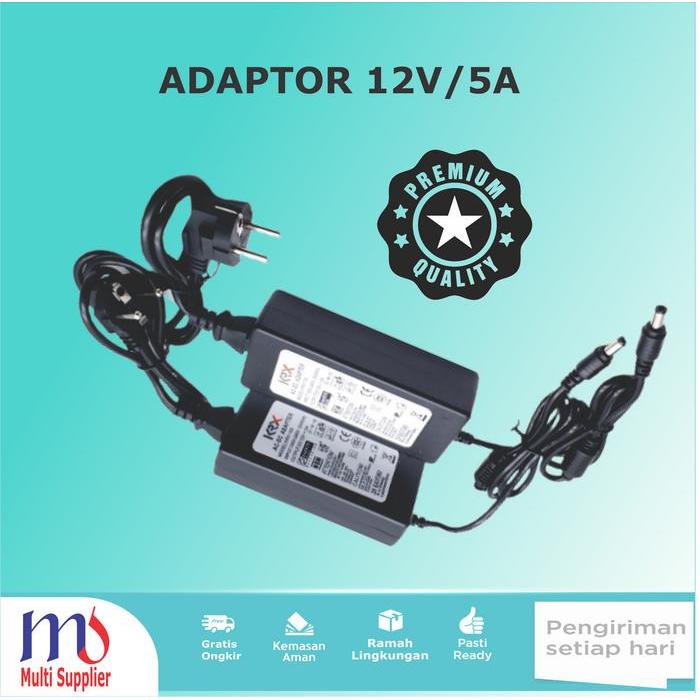 ADAPTOR 12V 5A MURNI / ADAPTOR DVR / ADAPTOR CCTV KWALITAS BAGUS