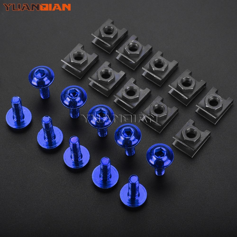 10Pcs Fairing Screws Fastener Clips Body Nut Bolts Kit For Suzuki Gs 500 Gs500E Gs500F Gs500 E/F