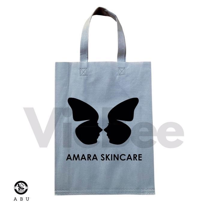 ( Isi 100 Biji ) Tas Press Tali Spunbond Free Custom Sablon Goodiebag Jumbo Souvenir Acara Hajatan