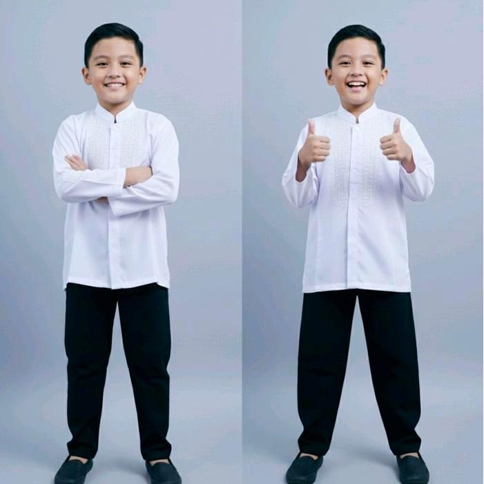 BAJU KOKO ANAK PUTIH TK - SD / SETELAN HITAM PUTIH