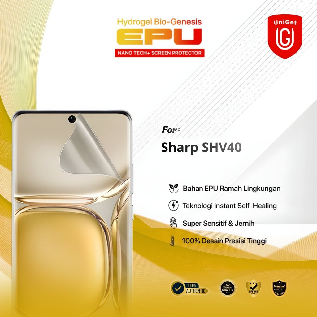 UniGet BIO-HYDRO EPU Hydrogel Screen Guard for Sharp SHV40 Top-Tier Protection Film Jernih Kristal U