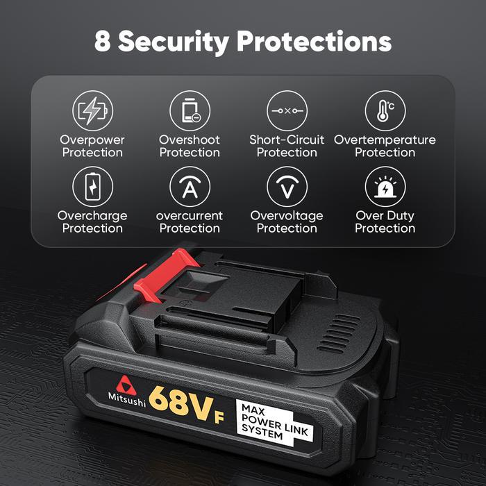 MITSUSHI BATERAI PENYEMPROT BATERAI PENCUCI TEKANAN 68V BATERAI PISTOL AIR NIRKABEL