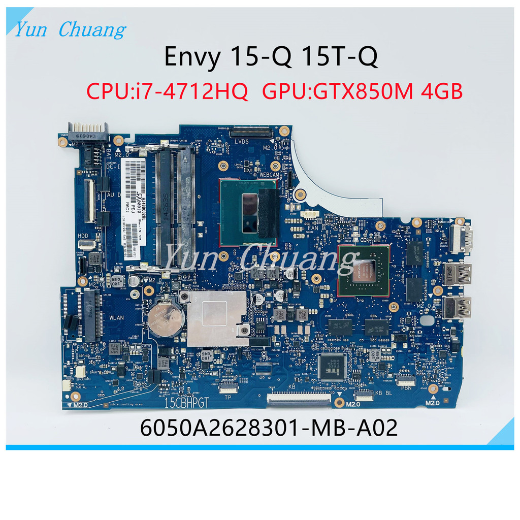 765736-501 765736-001 For HP Envy 15 15-Q 15T-Q Laptop Motherboard 6050A2628301 MB A02 With i7-4712H